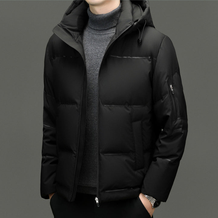 Herren Daunenjacke mit abnehmbarem Kapuzenkragen und wasserabweisender Oberfläche Drune