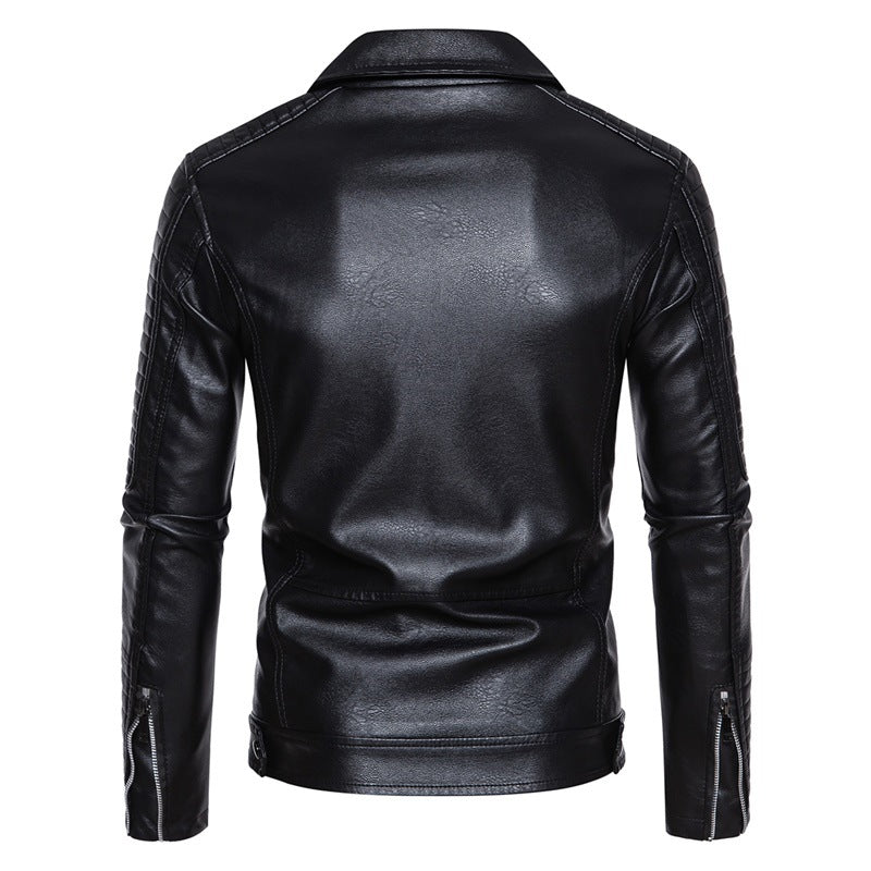 Herren Modische Kunstleder Bikerjacke Drune