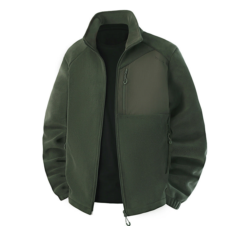 Herren Hybrid-Fleecejacke mit Softshell‑Einsätzen, Brust-Reißverschlusstasche und Zwei-Wege-Frontreißverschluss Drune