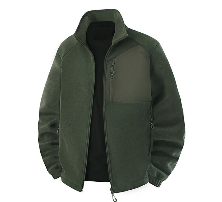 Herren Hybrid-Fleecejacke mit Softshell‑Einsätzen, Brust-Reißverschlusstasche und Zwei-Wege-Frontreißverschluss Drune