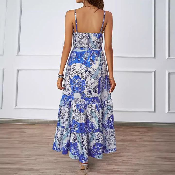 Damen Maxikleid mit luftigen Trägern und floralem Muster Drune