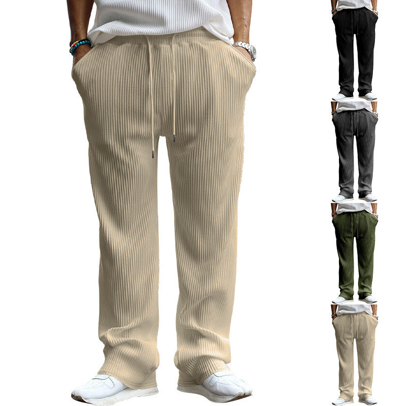 Herren Gerippte weite Freizeithose mit Kordelzug Drune
