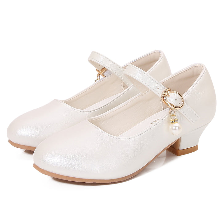 Mädchen Elegante Ballerinas mit verstellbarem Riemen und Perlenanhänger Drune