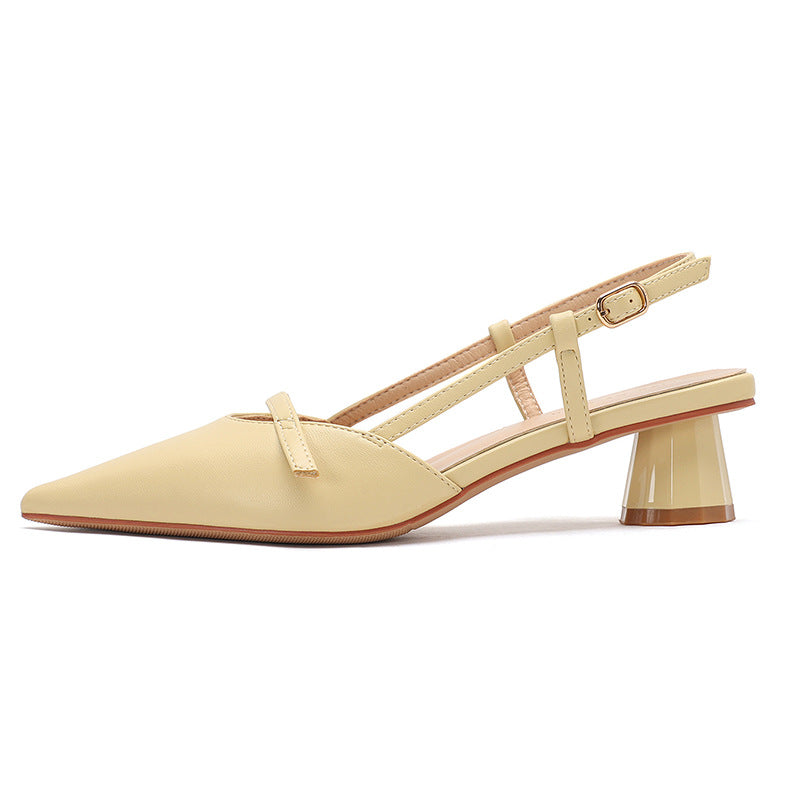 Damen Spitzeschuh Slingback-Absätze mit transparentem klobigen Blockabsatz Drune