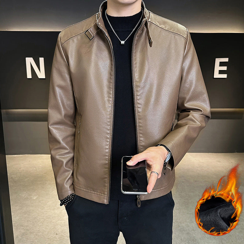 Herren Modische Kunstlederjacke im lässigen Design Drune