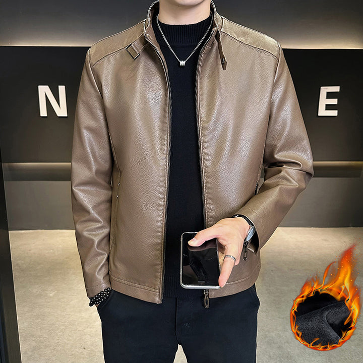Herren Modische Kunstlederjacke im lässigen Design Drune