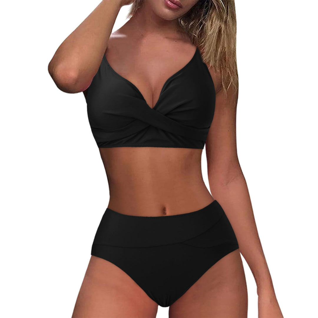 Damen Hochtailliertes Bikini-Set mit raffiniertem Twist-Oberteil Drune