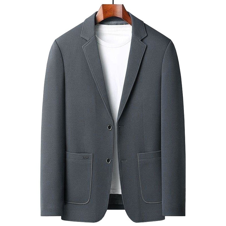 Herren Casual-Sakko mit unstrukturierter Silhouette, Waffelstruktur und aufgesetzten Taschen Drune