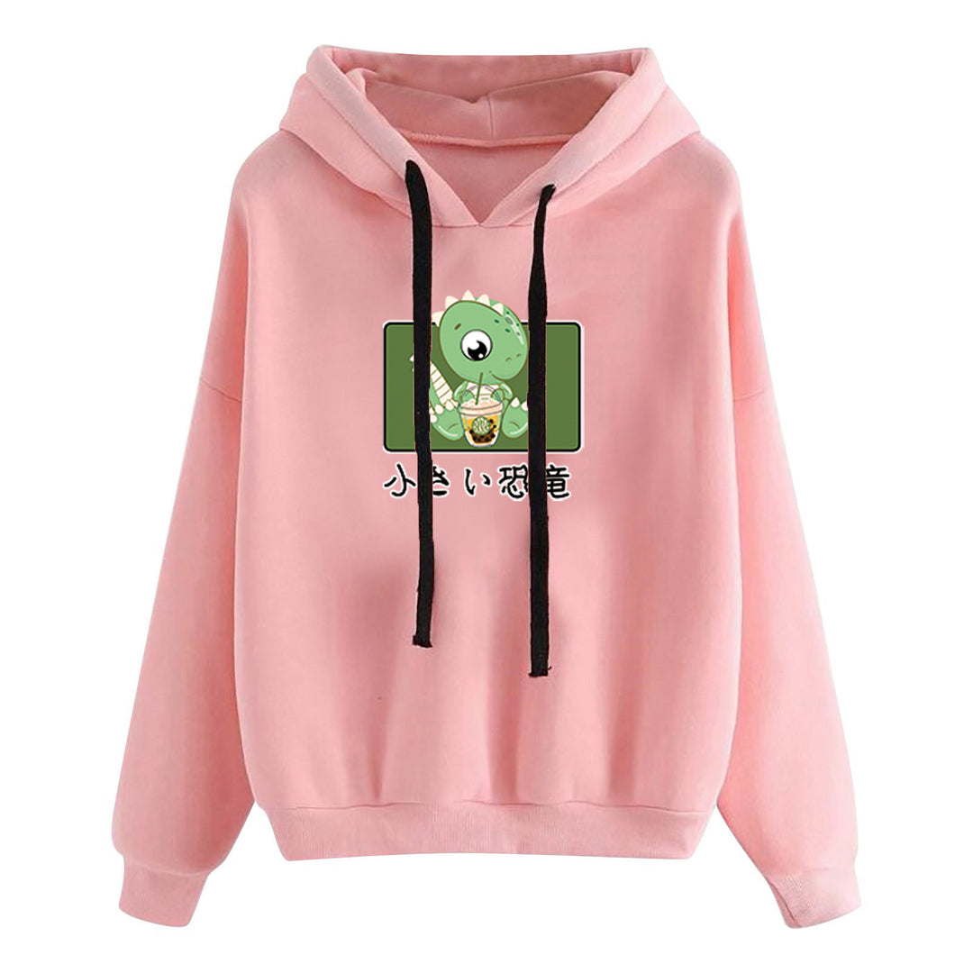 Damen nan kurz geschnittener Cropped-Kapuzenpullover mit niedlicher Frosch-Illustration und verstellbarer Kapuze Drune