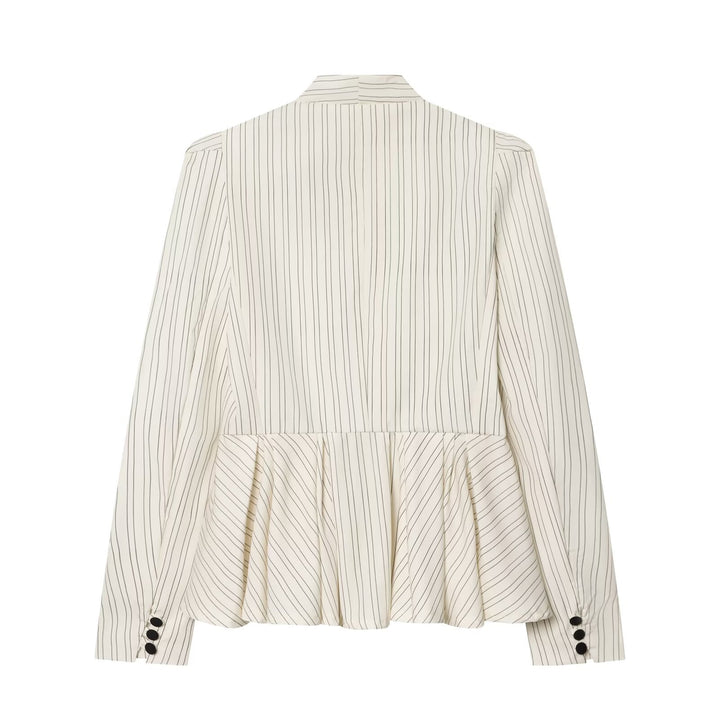Damen Taillierter Nadelstreifen-Blazer mit Schalkragen und Schößchen Drune