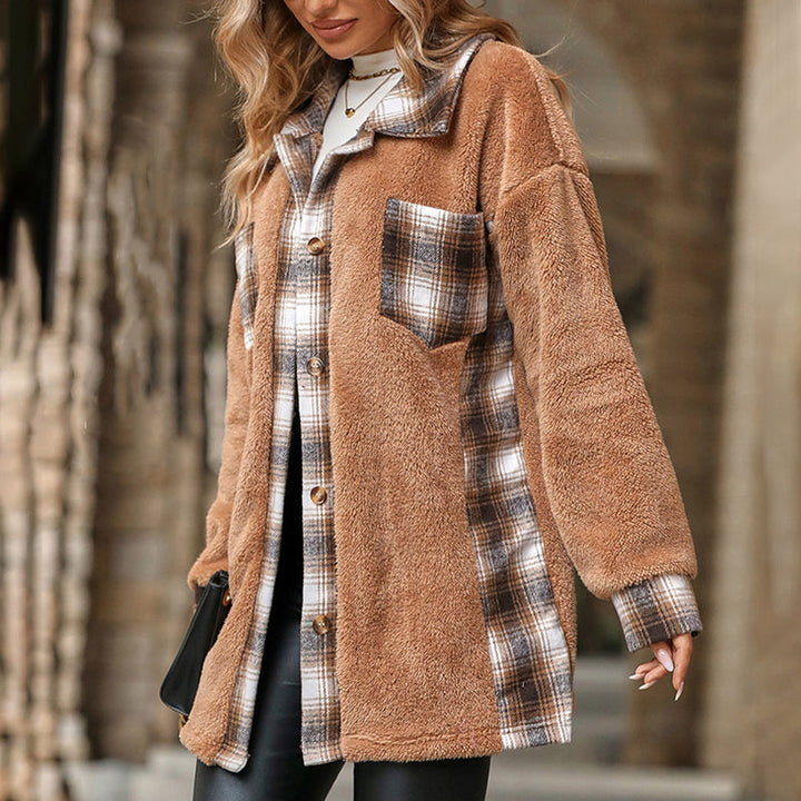 Drune | Karierter Fleece Mantel