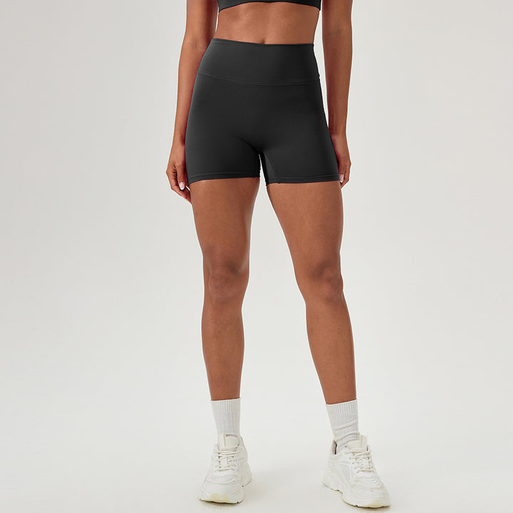 Damen Hoch geschnittene Sportshorts mit elastischem Bund und feuchtigkeitsableitendem Material Drune