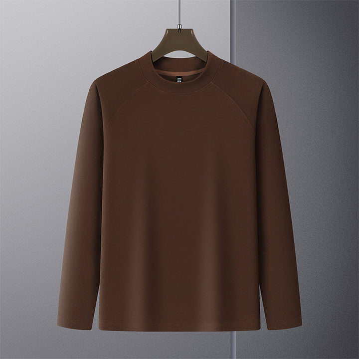Herren Premium-Mockneck-Pullover aus feinem Woll-Mix mit Raglanärmeln Drune