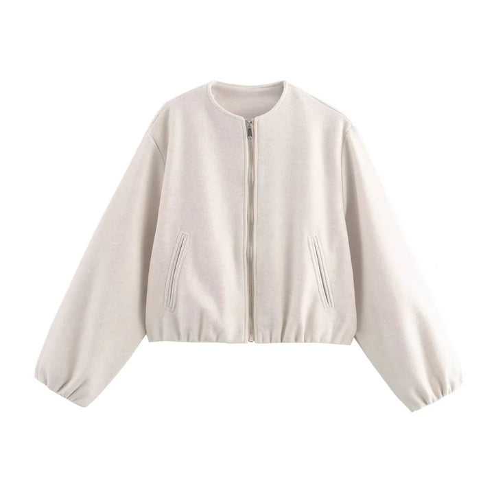 Damen lockere Blousonjacke aus weichem Material Drune