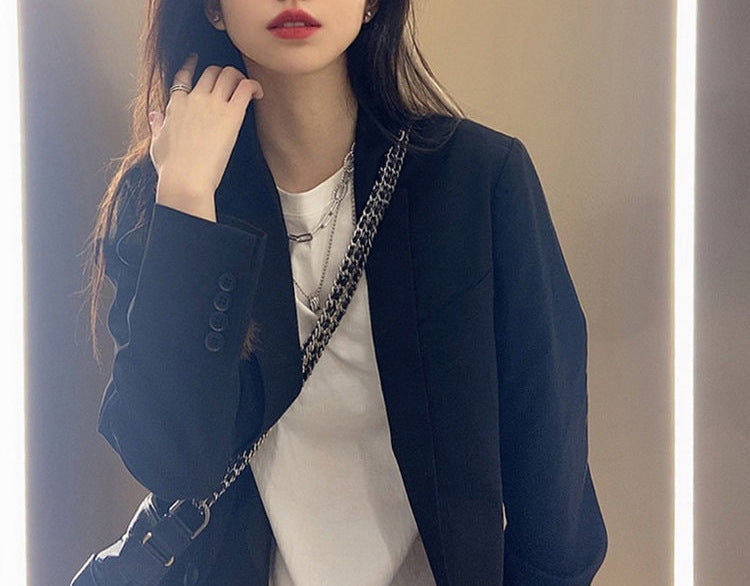 Damen Eleganter Kurzblazer mit subtiler Struktur Drune