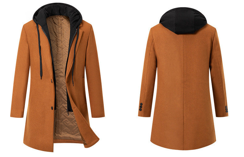 Herren Doppelreihiger City Mantel aus Wollmix mit taillierter Silhouette Drune
