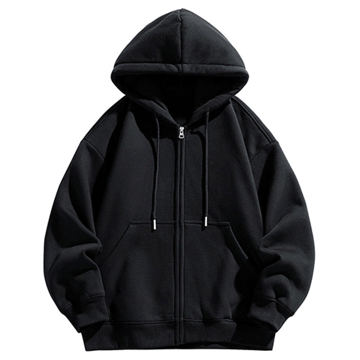 Herren Oversize Kapuzen‑Sweatjacke mit durchgehendem Reißverschluss und Kängurutasche Drune