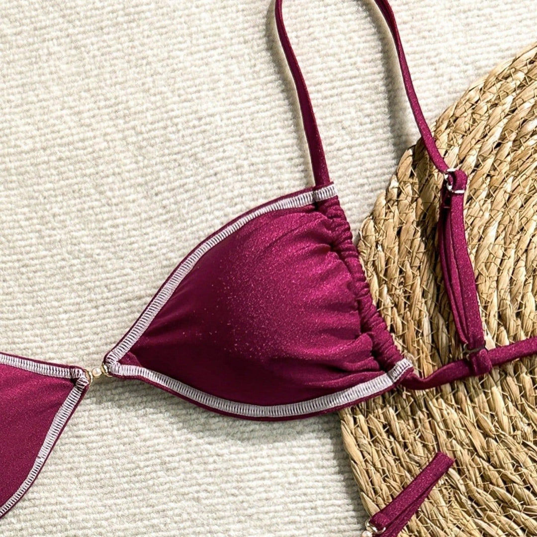 Damen Triangel-Bikini mit glitzernden Akzenten Drune