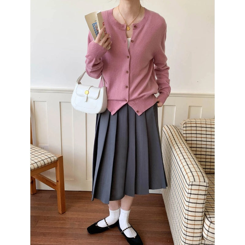 Damen Strickjacke mit Knopfdetails und hochwertiger Baumwolle Drune