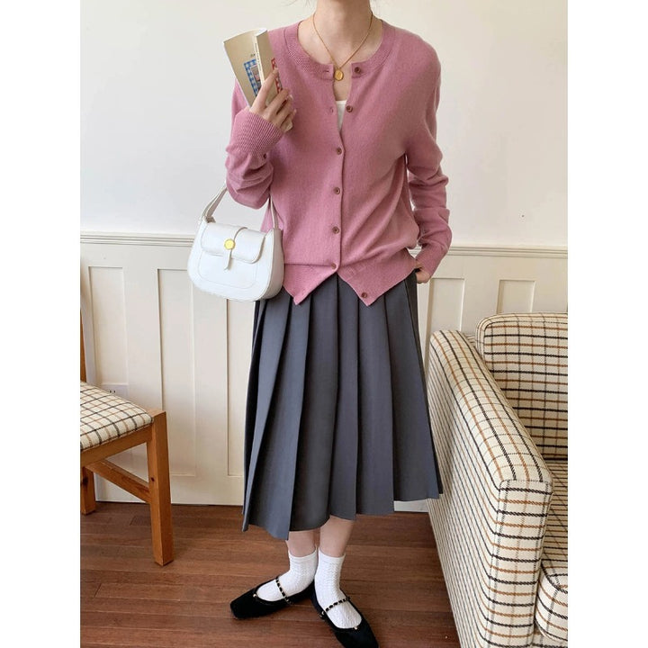 Damen Strickjacke mit Knopfdetails und hochwertiger Baumwolle Drune