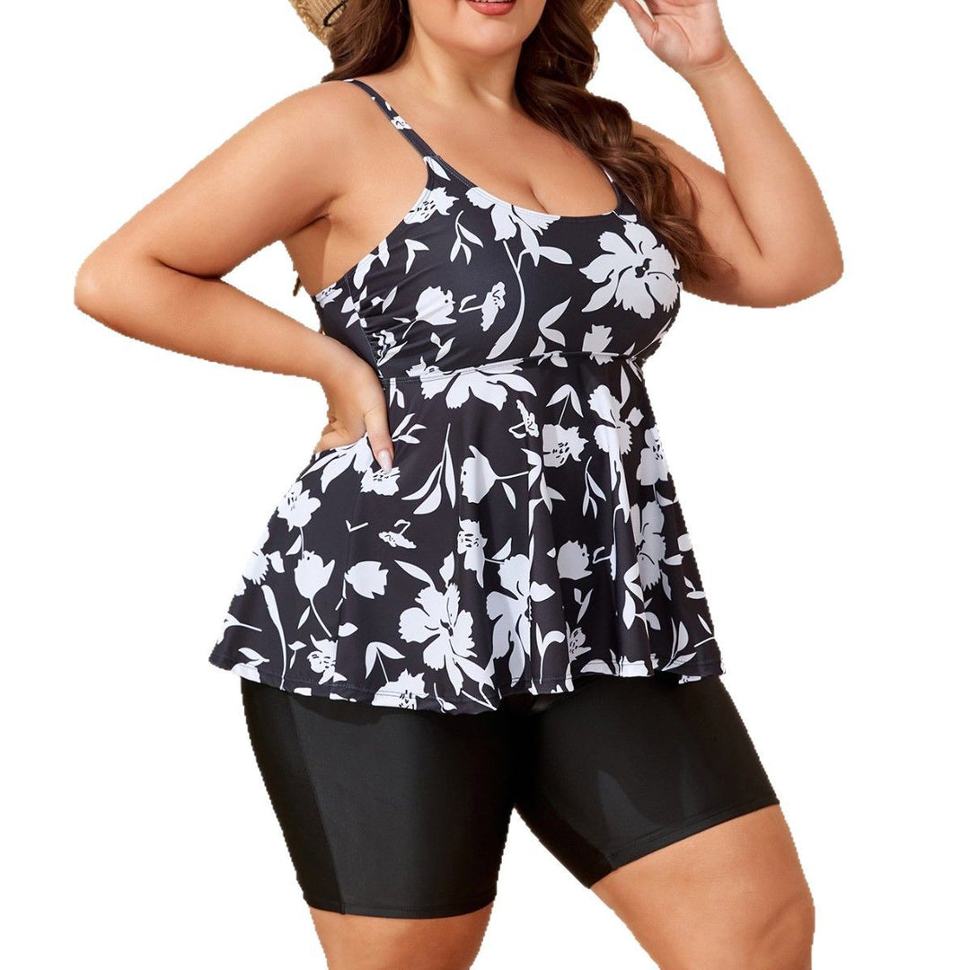 Damen Tankini-Set mit floralem Oberteil und Shorts Drune