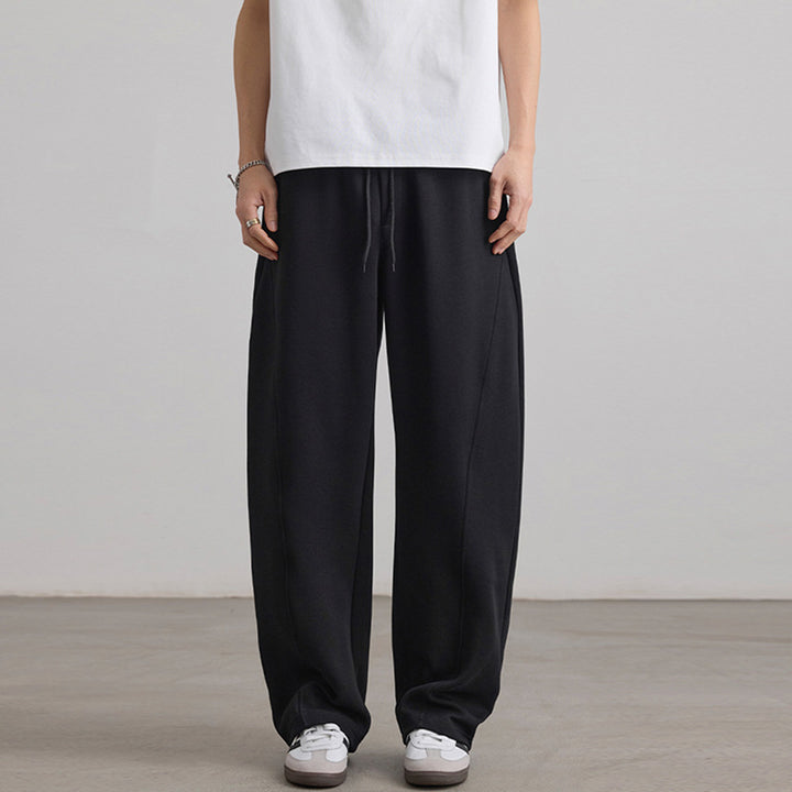 Herren Weite Lounge-Jogginghose aus French-Terry mit Tunnelzugbund Drune
