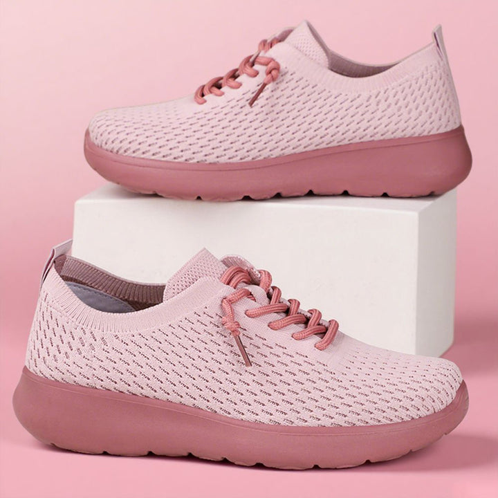 Damen nan atmungsaktiver Strick-Freizeit-Sneaker mit elastischem Schlupfkragen und stoßdämpfender EVA-Komfortsohle Drune