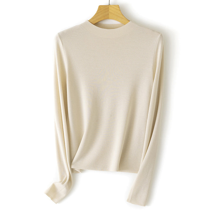 Damen Feinstrick-Pullover mit kurzem Stehkragen und schmaler Silhouette Drune