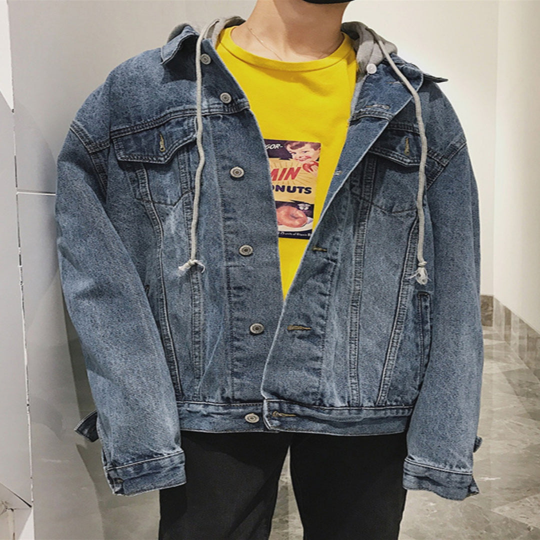 Herren Lässige Denimjacke mit Fleece-Futter Drune 1788342597