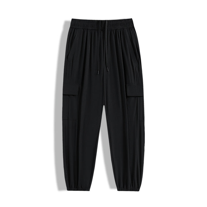 Herren Modische Cargo-Hose mit elastischem Bund und seitlichen Taschen Drune