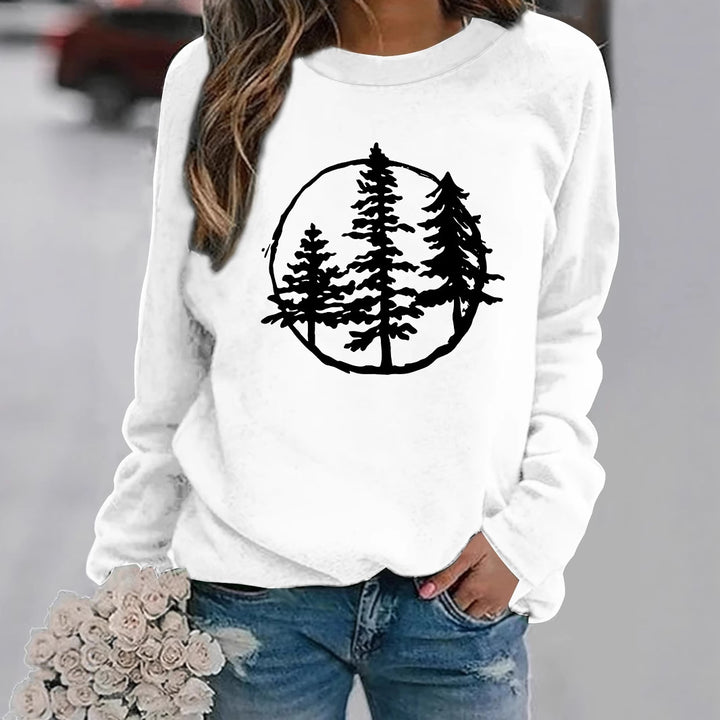 Damen Sweatshirt mit coolem Naturmotiv und lässigem Schnitt Drune