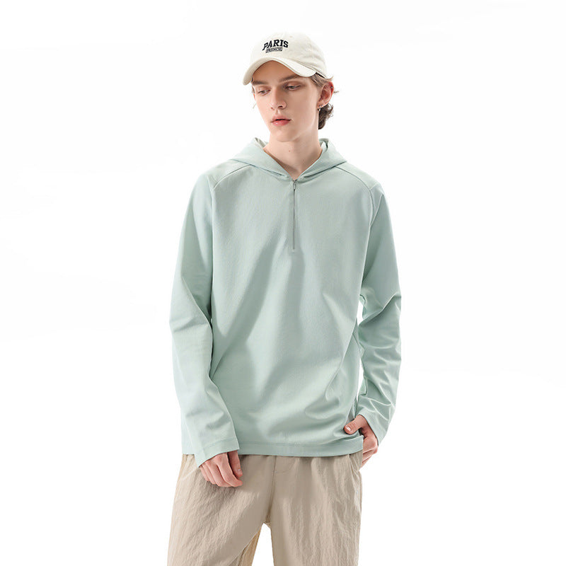 Herren Leichter Halbzip-Kapuzenpullover im Oversize-Relaxed-Fit aus technischem Jersey Drune
