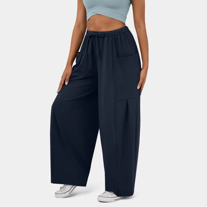 Damen Weite Freizeit-Hose mit elastischem Bund und praktischen Taschen Drune