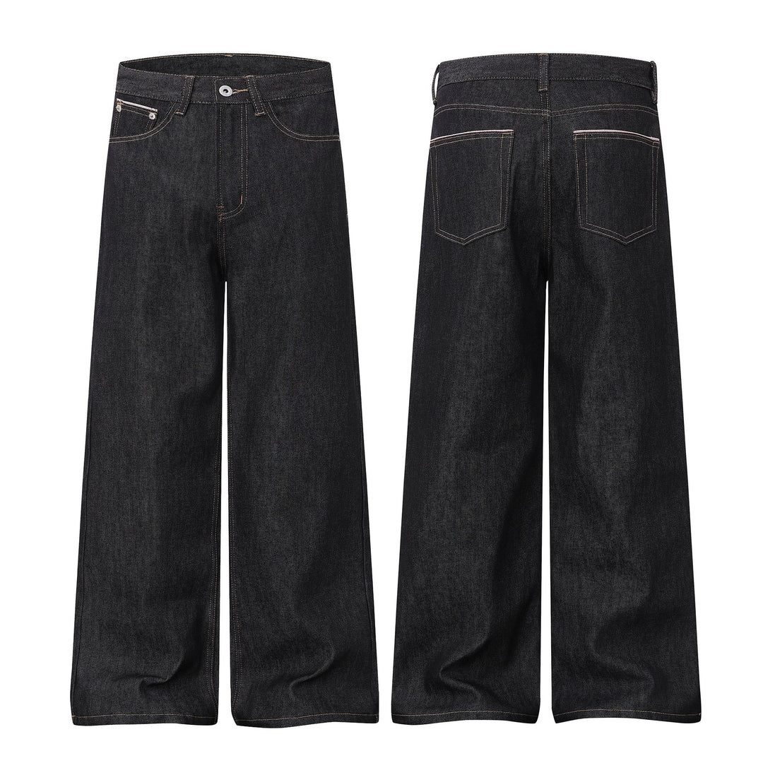Damen Weite Cropped-Denim Culotte mit hoher Taille und klassischem Taschen-Detail Drune