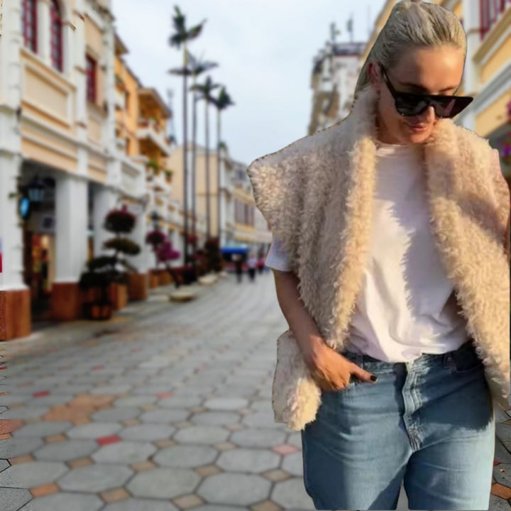 Damen Fleece-Weste mit innovativen Überwurf-Details und praktischen Taschen Drune