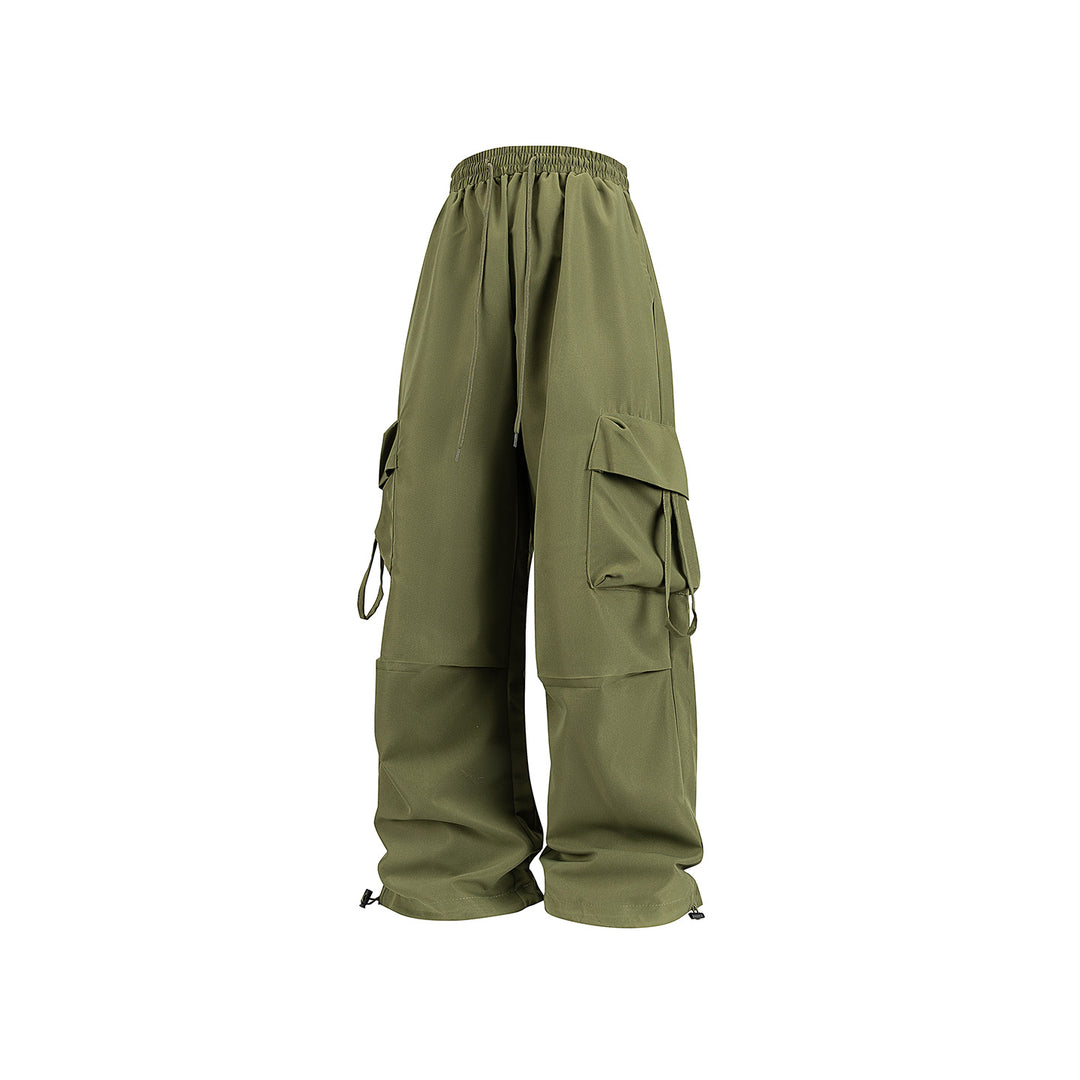 Unisex Weite Cargo‑Hose im Baggy‑Cut mit Tunnelzugbund, Mehrfachklappen und verstellbaren Beinabschlüssen Drune