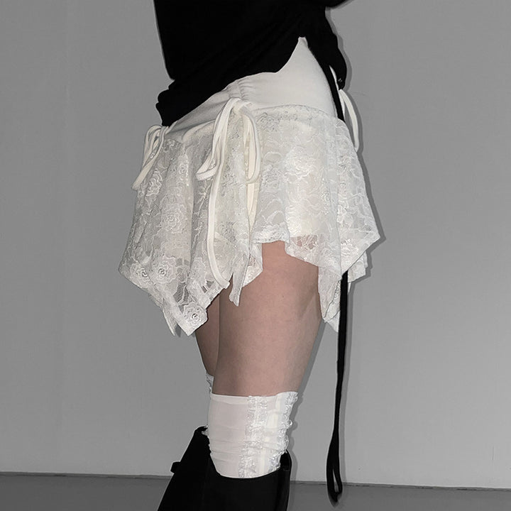 Damen Spitzenrock mit anpassbarem Bund Drune