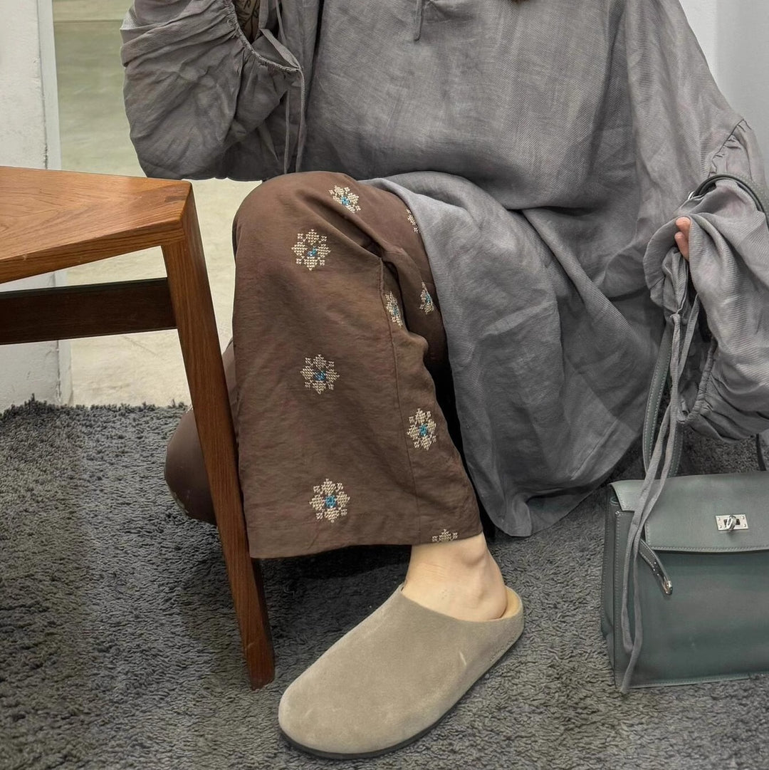 Damen Weiche Wildleder Schiebe Clogs Drune