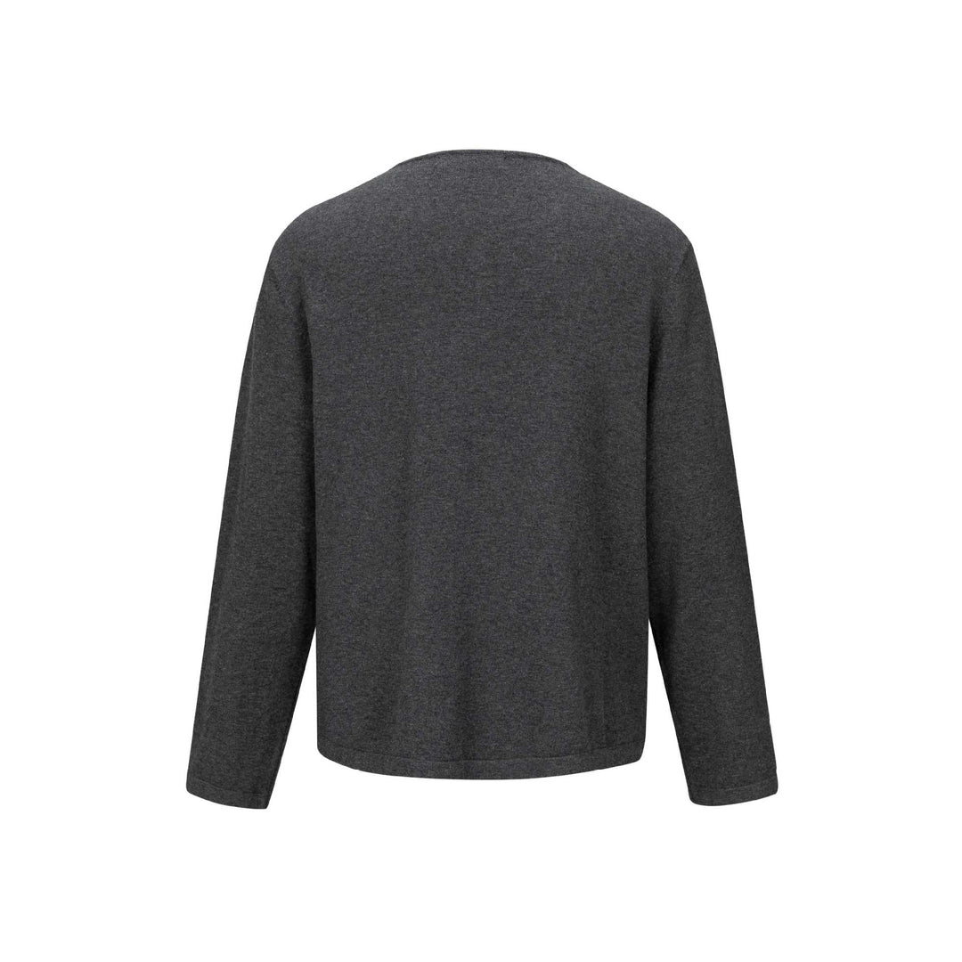 Unisex Minimalistisches Henley-Langarmshirt aus Thermo-Jersey mit Knopfleiste Drune