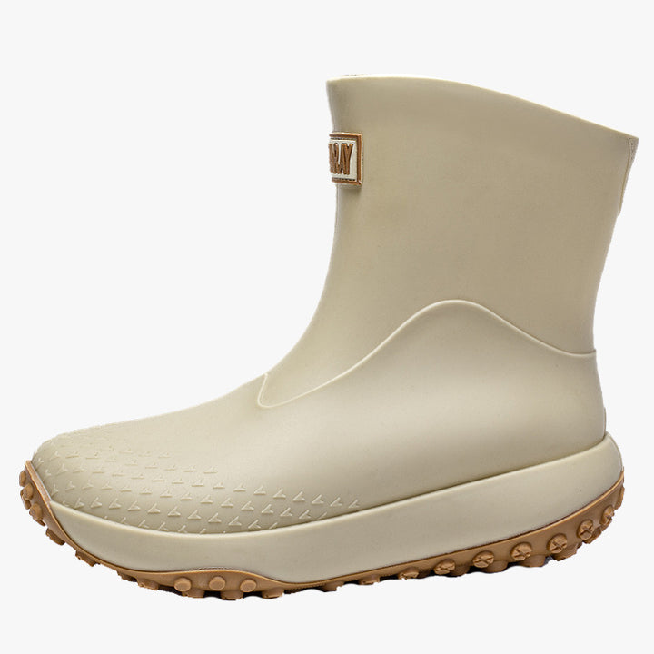 Unisex Wasserdichte Kurz-Gummistiefel mit rutschfester Noppenlaufsohle und wärmeisolierender Innensohle Drune