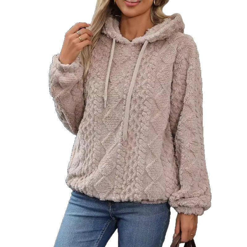 Damen Kuscheliger Hoodie im besonderen Strickdesign Drune