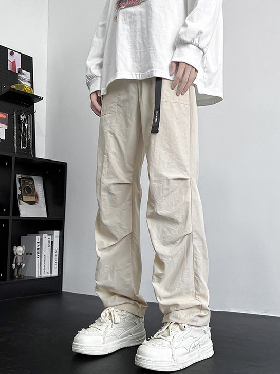 Herren Locker sitzende Nylon‑Cargohose mit Utility‑Gurtband und geradem Bein Drune
