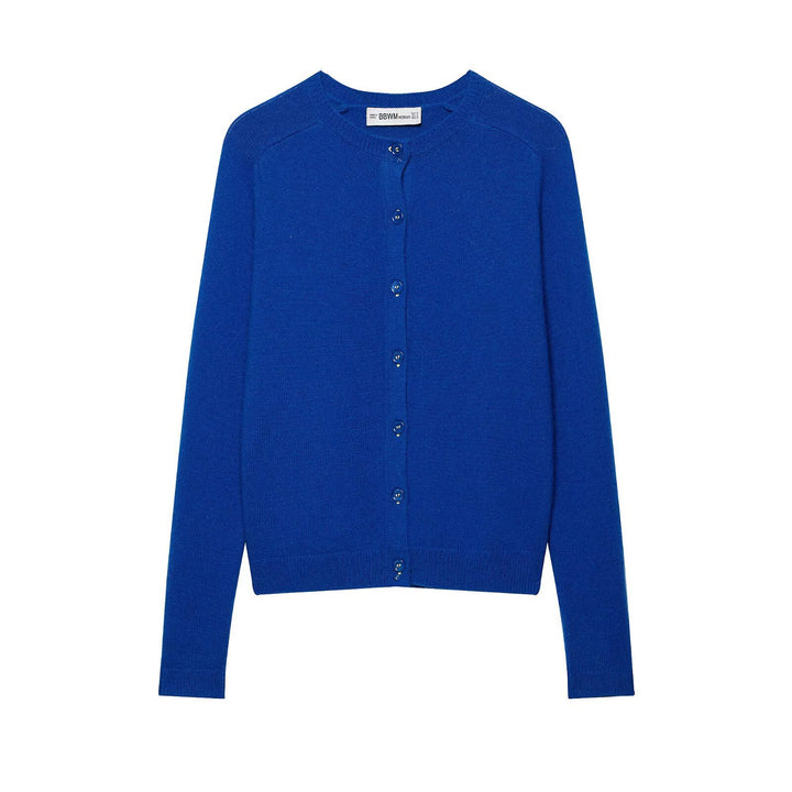 Damen Feinstrick-Cardigan mit Rundhalsausschnitt und durchgehender Knopfleiste Drune