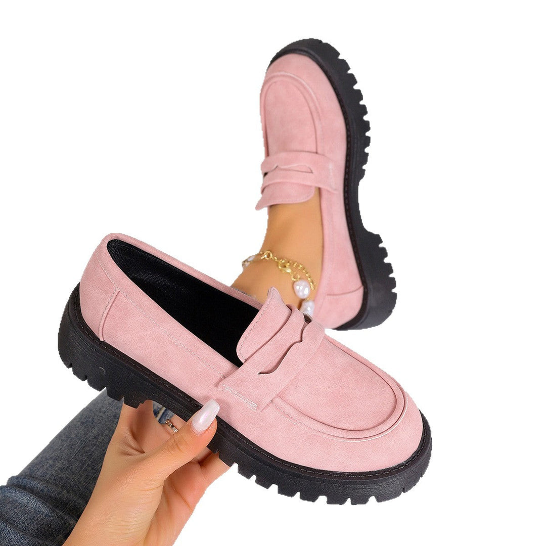 Damen Mokassins mit rutschfester Profilsohle und modischem Wildlederlook Drune