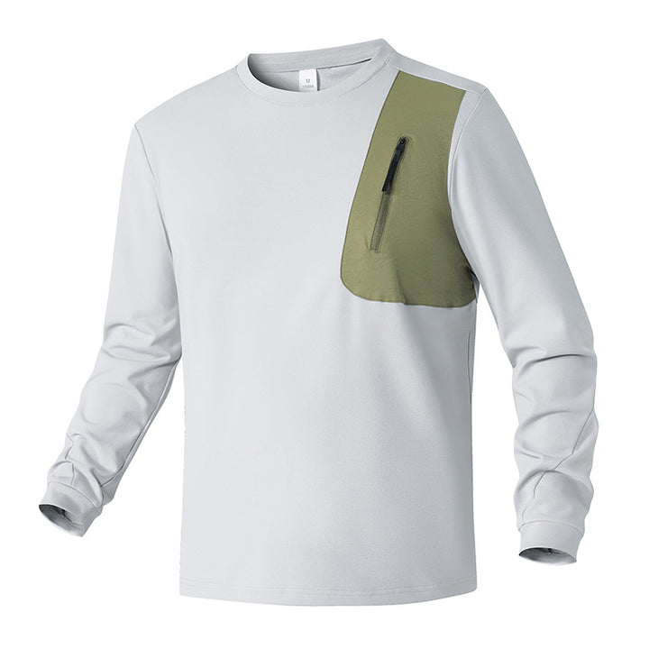 Unisex Oversize Langarm‑Sweatshirt mit Brustreißverschlusstasche und Rundhalsausschnitt Drune