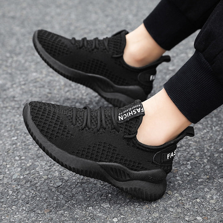 Unisex Atmungsaktiver Strick-Sneaker mit gedämpfter Laufsohle und Slip-On-Passform Drune