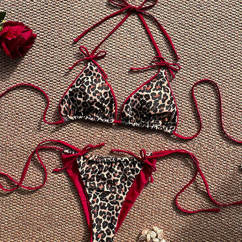 Damen Triangel-Bikini mit verspieltem Animal-Print Drune