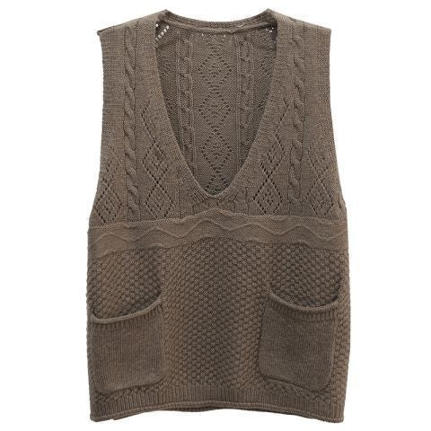 Damen Strickweste mit tiefem V-Ausschnitt und praktischen Taschen Drune 1759203291