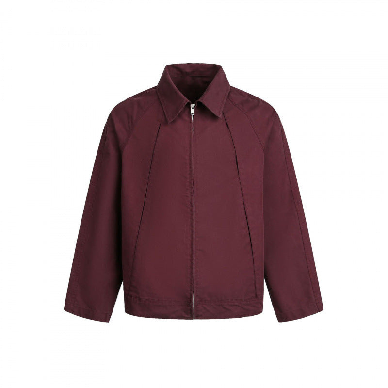 Herren Boxy-Reißverschlussjacke mit Raglanärmeln und markanten Teilungsnähten Drune