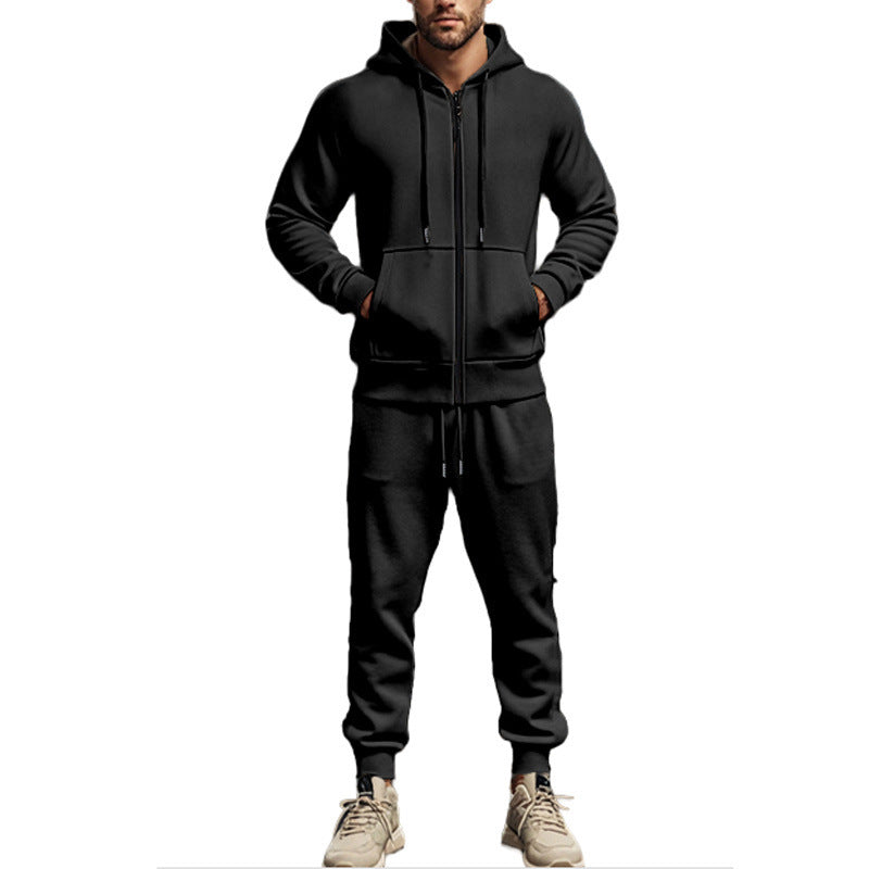 Herren Komplettes Sweatset mit Reißverschluss-Hoodie und tapered Jogginghose Drune
